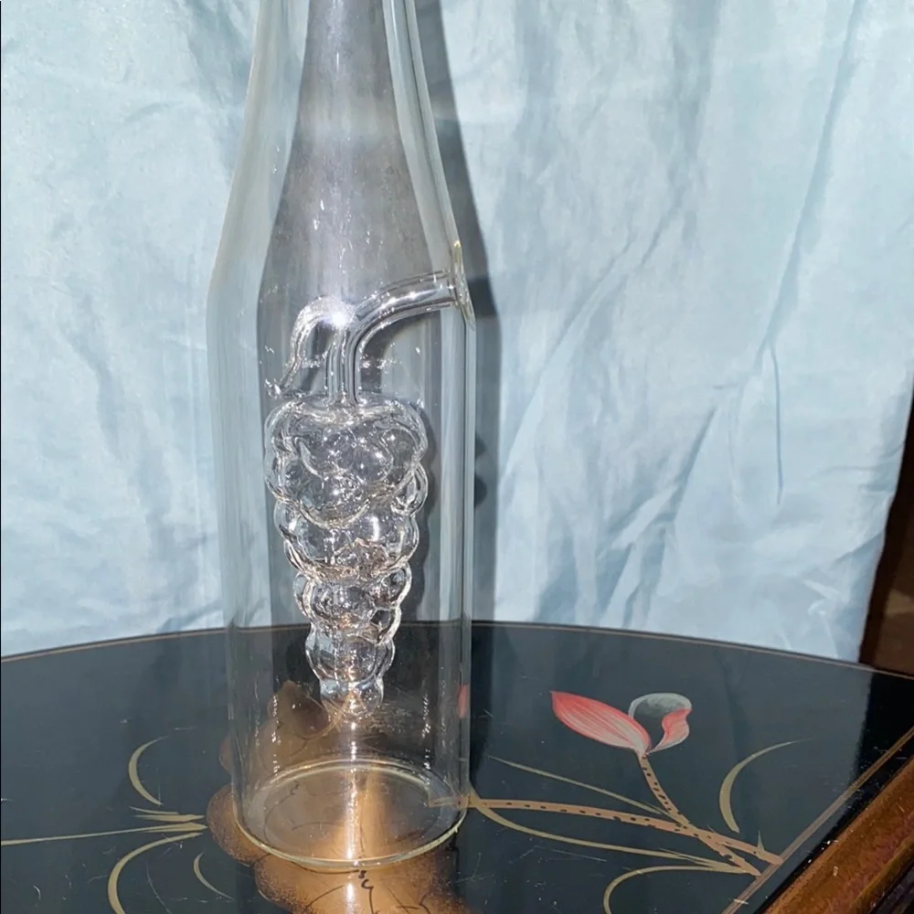 BX48 Vintage Elegant Glass Bottle with Silver Accents